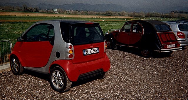 Smart and Citroen cars, Monterotondo, Italy