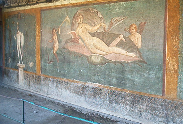 Well-preserved artwork in Pompeii