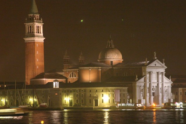 Night view of Dogana in Venice