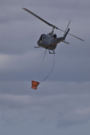 Huey helicopter with sling load