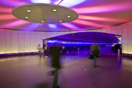 Psychedelic tunnel at Detroit International Airport